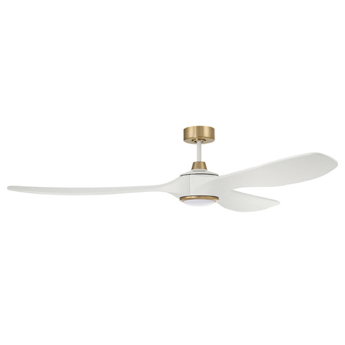 Envy 72 White & Satin Brass LED Ceiling Fan by Craftmade Lighting