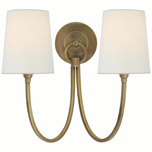 Visual Comfort Signature Collection Thomas O'brien Reed Hand-Rubbed Antique Brass Sconce