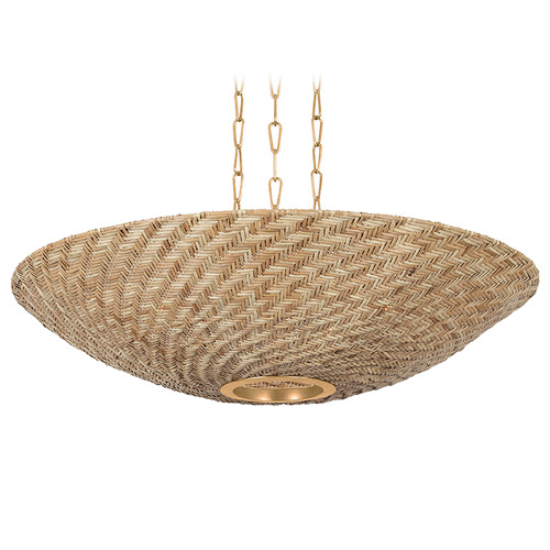 Troy Lighting Ollie Vintage Gold Leaf LED Pendant Light with Coolie Shade