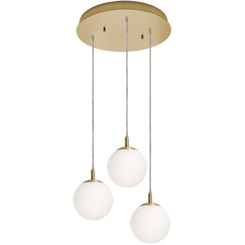 AFX Lighting Afx Lighting Loretto Satin Brass Multi-Light Pendant with Globe Shade LRTP07MBSBRND3