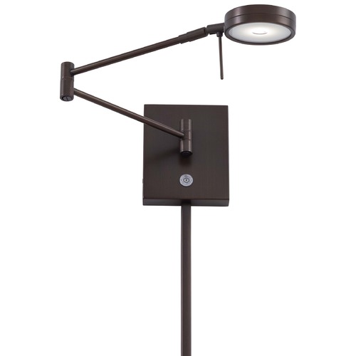 George's Reading Room LED Swing Arm Lamp in Copper Bronze Patina by George Kovacs