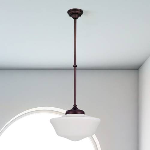 16-Inch Bronze Schoolhouse Pendant Light