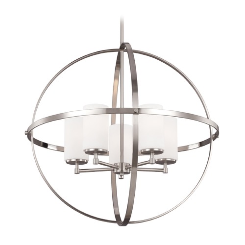 Alturas 27.25-Inch Orb Chandelier in Brushed Nickel by Generation Lighting