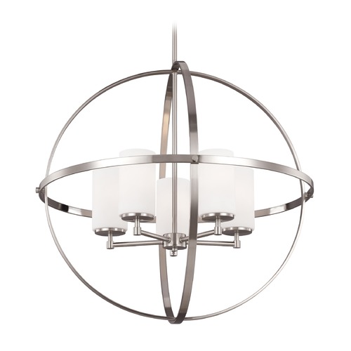 Generation Lighting Alturas 27.25-Inch Orb Chandelier in Brushed Nickel by Generation Lighting 3124605-962