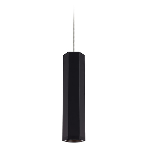 Visual Comfort Modern Collection Blok Small Freejack Pendant in Black & Satin Nickel by Visual Comfort Modern 700FJBLKSBS