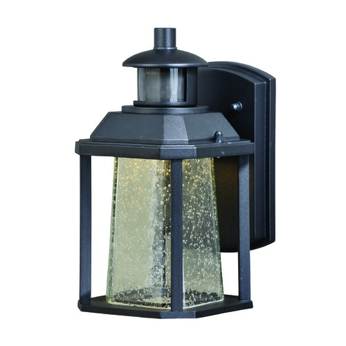 Seeded Glass LED Outdoor Wall Light Black by Vaxcel Lighting