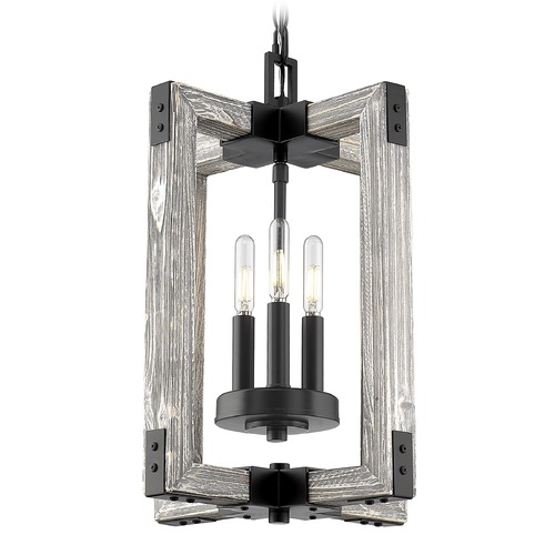 Golden Lighting Lowell Black Pendant by Golden Lighting 7808-3PBLK