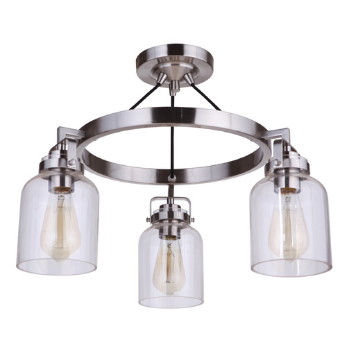 Craftmade Lighting Foxwood Brushed Polished Nickel Semi-Flush Mount by Craftmade Lighting 53653-BNK