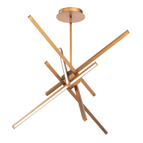 Parallax 29-Inch LED Pendant in Aged Brass 3000K by WAC Lighting