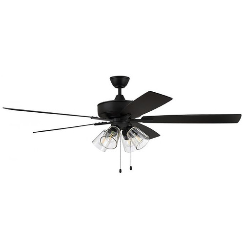 Craftmade Lighting Super Pro 104 60-Inch LED Fan in Flat Black by Craftmade Lighting S104FB5-60FBGW