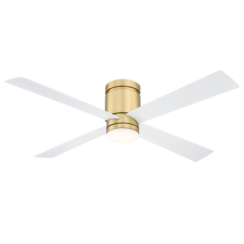 Fanimation Fans Kwartet Brushed Satin Brass LED Ceiling Fan with Light