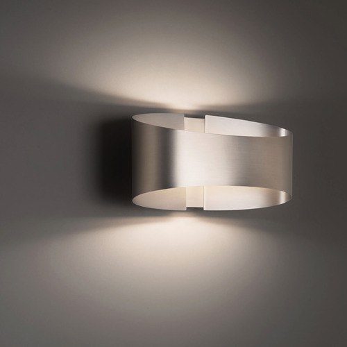 Modern Forms by WAC Lighting Swerve Brushed Nickel LED Sconce by Modern Forms WS-20210-BN