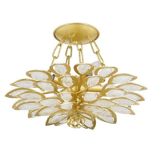 Corbett Lighting Corbett Lighting Vittoria Gold Leaf LED Semi-Flushmount Light 363-18-GL
