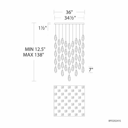 Schonbek Beyond Schonbek Beyond Martini Black LED Multi-Light Pendant BPD20241SOH-BK