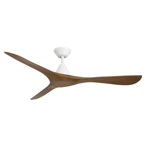 Modern Forms by WAC Lighting Modern Forms Carve Matte White & Distressed Koa Ceiling Fan Without Light FR-D2504-60-MW/DK