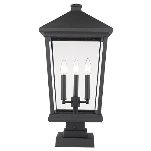 Z-Lite Beacon Black Post Light by Z-Lite 568PHXLS-SQPM-BK