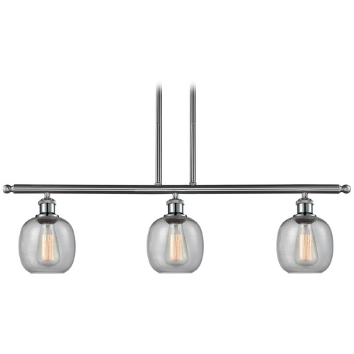 Innovations Lighting Innovations Lighting Belfast Brushed Satin Nickel Island Light with Globe Shade 516-3I-SN-G104