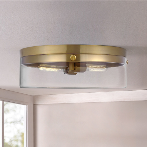 Chapman & Meyers Garrett 18.38-Inch Burnished Brass Flush Mount by Visual Comfort Studio
