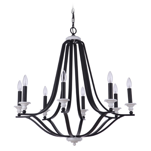 Craftmade Lighting Esme Flat Black & Matte White Chandelier by Craftmade Lighting 57628-FBMWW