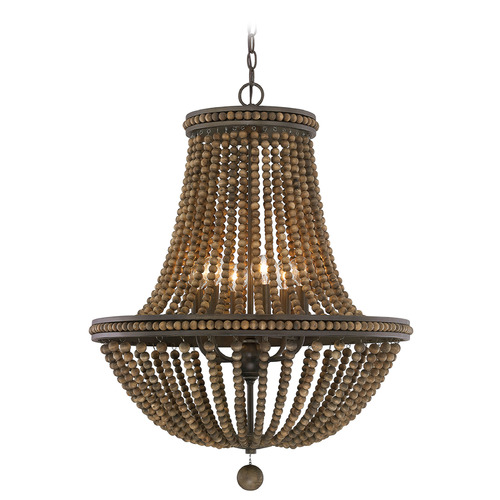 Capital Lighting Handley 6-Light Beaded Chandelier in Tobacco by Capital Lighting 9A121A