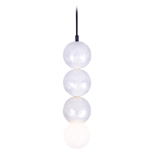 Kalco Lighting Pearls Matte Black Mini-Pendant Light with Globe Shade