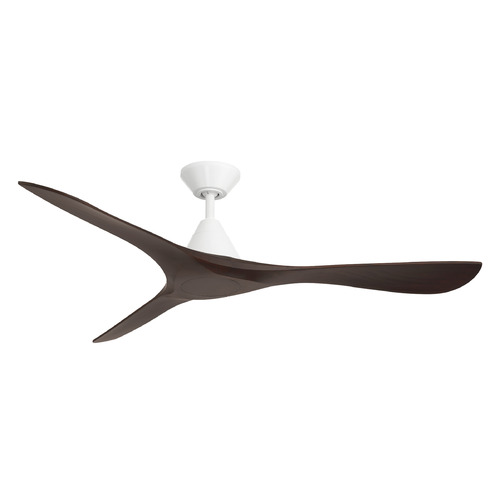 Modern Forms Carve Matte White & Dark Walnut Ceiling Fan Without Light