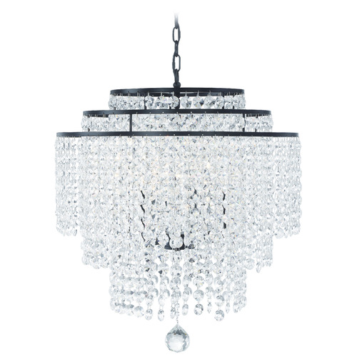 Crystorama Lighting Crystorama Lighting Gabrielle Matte Black Crystal Chandelier GAB-B7305-MK