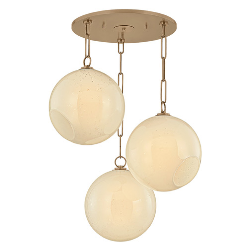 Troy Lighting Bramble Patina Brass LED Multi-Light Pendant with Globe Shade