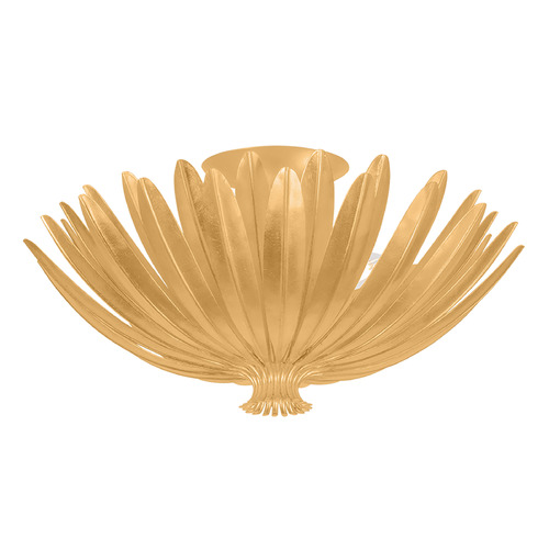 Hudson Valley Lighting Whitfield Vintage Gold Leaf LED Semi-Flushmount Light