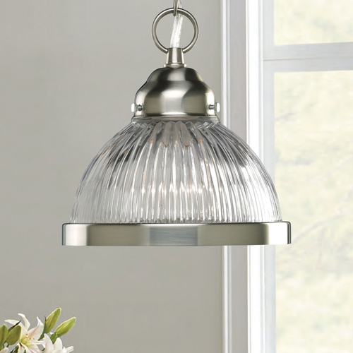 Progress Lighting Mini Pendant in Brushed Nickel by Progress Lighting P5080-09