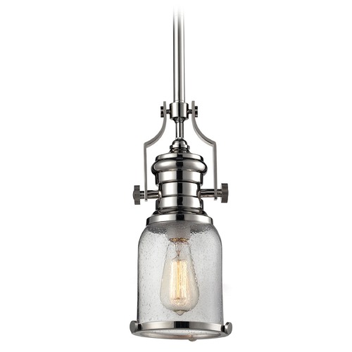 Elk Lighting Elk Lighting Chadwick Polished Nickel Mini-Pendant Light with Bowl / Dome Shade 67732-1