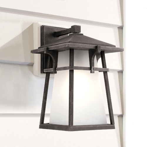 Beckett 14.50-Inch Weathered Zinc Outdoor Wall Light by Kichler Lighting