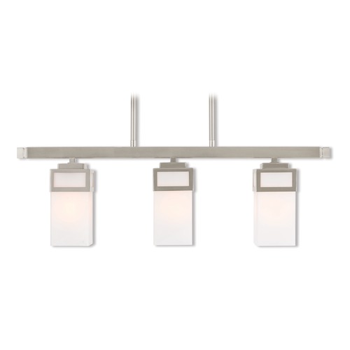 Livex Lighting Livex Lighting Harding Brushed Nickel Island Light with Rectangle Shade 40193-91
