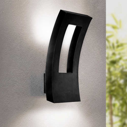 Modern Forms by WAC Lighting Dawn 16-Inch LED Outdoor Wall Light in Black by Modern Forms WS-W2216-BK