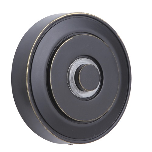 Surface Mount Round LED Tiered Doorbell Button in Aged Bronze by Craftmade Lighting