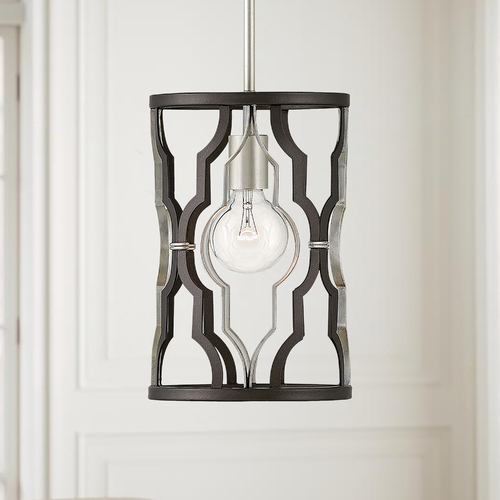 Hinkley Portico 8-Inch Glacial & Metallic Matte Bronze Pendant by Hinkley Lighting 3067GG