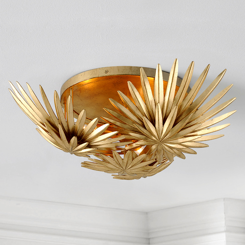 Savvy Vintage Gold Leaf Semi-Flush Mount by Corbett Lighting