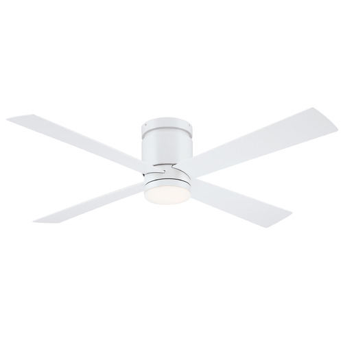 Fanimation Fans Kwartet Matte White LED Ceiling Fan with Light