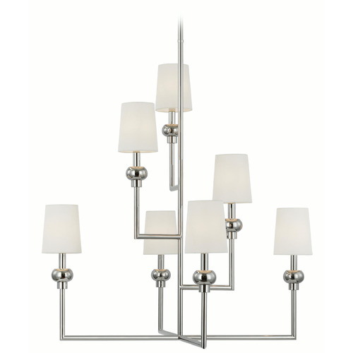 Visual Comfort Signature Collection Paloma Contreras Comtesse Offset Chandelier in Nickel by VC Signature PCD5100PN-L