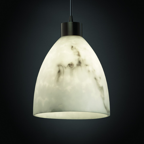 Justice Design Group Justice Design Group Pendants Dark Bronze Pendant Light with Bowl / Dome Shade FAL-8814-18-DBRZ-BKCD