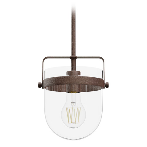 Hunter Fan Company Karloff Textured Rust Mini-Pendant Light with Bowl / Dome Shade