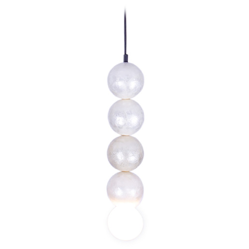 Kalco Lighting Pearls Matte Black Mini-Pendant Light with Globe Shade