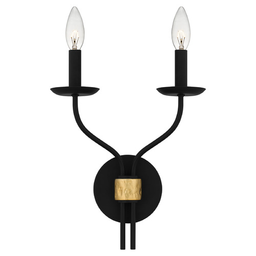 Quoizel Lighting Margaret Matte Black & Light Gold Sconce