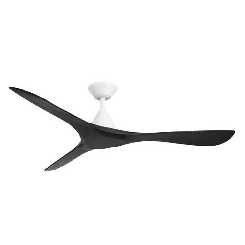 Modern Forms Carve Matte White & Matte Black Ceiling Fan Without Light