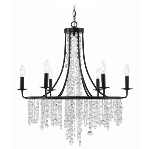 Crystorama Lighting Crystorama Lighting Gabrielle Matte Black Crystal Chandelier GAB-B7306-MK