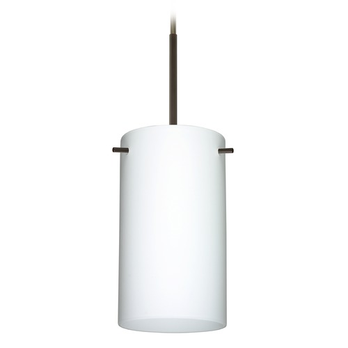 Besa Lighting Stilo Bronze Mini-Pendant Light with Cylindrical Shade