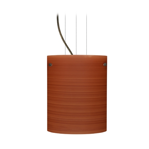 Besa Lighting Modern Pendant Light Brown Glass Bronze by Besa Lighting 1KG-4006CH-BR