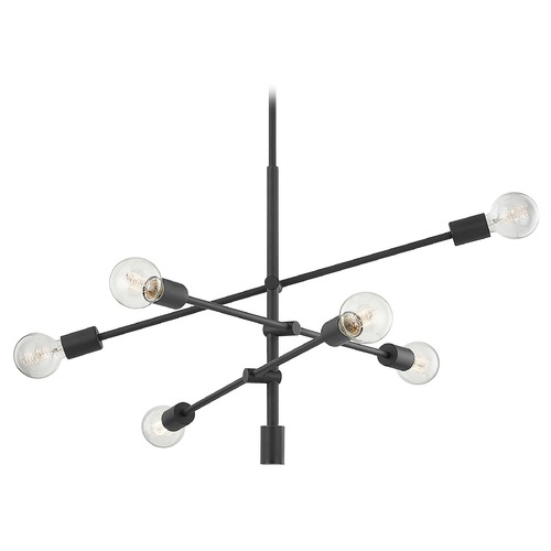 Raev 6-Light Pendant in Matte Black by Design Classics