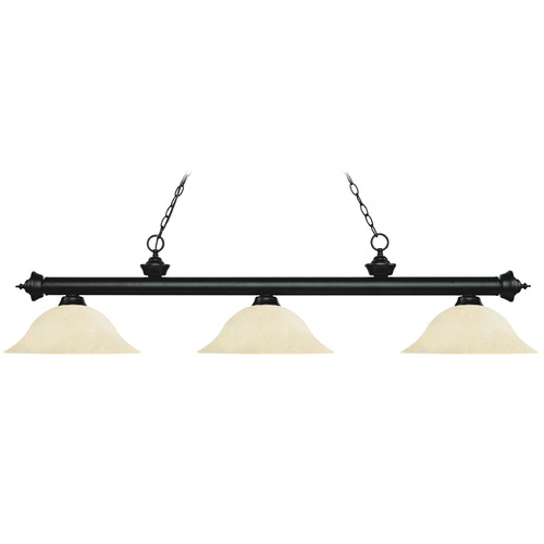 Z-Lite Riviera Matte Black Billiard Light by Z-Lite 200-3MB-GM16