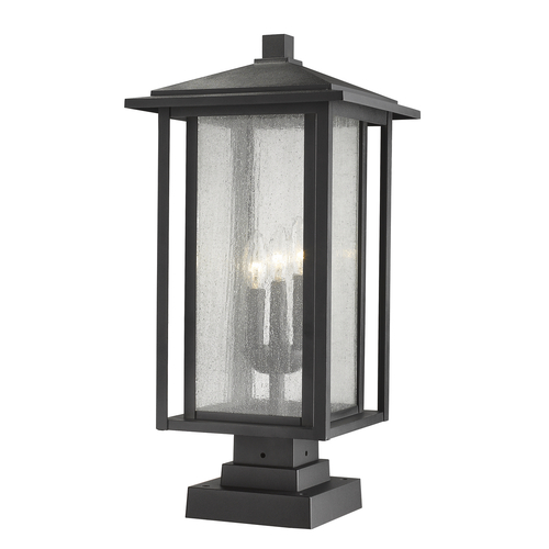 Z-Lite Aspen Black Post Light by Z-Lite 554PHXLS-SQPM-BK